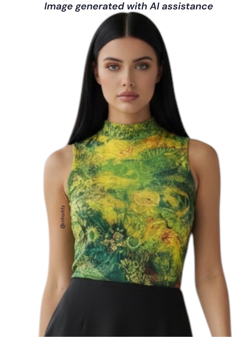 Inoah XL artsy mesh sleeveless top